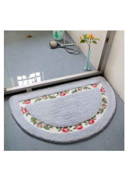 Banyuan Mavi Yaklaşık 70X140 cm 6 Boyutları Kare Paspas Zemin Halı Oturma Odası Yatak Odası Koridor Su Emme Kaymaz Banyo Paspas Tuvalet Halı Ayak Pedi (Yurt Dışından)