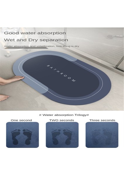 OQ49YD 60X90CM Banyo Paspası Yapraklar Çiçek Baskılı Kaymaz Süper Emici Çabuk Kuruyan Banyo Halısı Zemin Halısı Kolay Temizlenebilir Ev Alfombra Baño (Yurt Dışından)