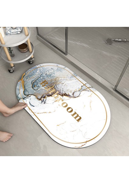 13 50X80 cm Mermer Desen Banyo Halısı Süper Emici Zemin Mat Napa Cilt 40X60 cm Kaymaz Çabuk Kuruyan Banyo Aksesuarları Duş Mat (Yurt Dışından)