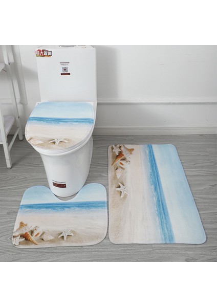 Plaj 3 Adet 15 Stilleri Banyo Paspas Seti Banyo Halı Kilim Tuvalet Paspas Kaymaz Emici Mermer Dekorasyon Kapı Ayak Pedi Bellek Köpük Yeni (Yurt Dışından)