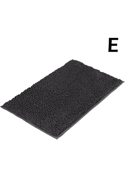 Koyu Gri Şönil Banyo Paspas Yatak Odası Mutfak Halı Halı Kaymaz Banyo Halısı Mat Süper Su Emici Yumuşak Mikrofiber Şönil Halılar (Yurt Dışından)