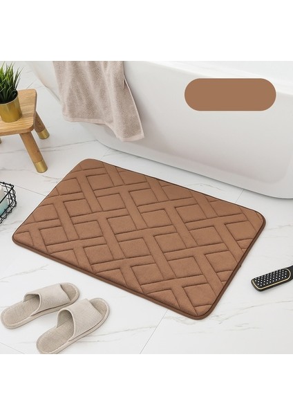 Kahve Tuğlaları 40X60CM Yumuşak Ribaund Banyo Banyo Paspas Seti Çok Boyutlu Küvet Lavabo Tuvalet Halıları Oturma Odası Yatak Odası Mutfak Alanı Halıları Büyük Boy (Yurt Dışından)