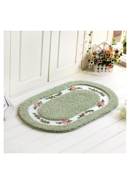 Tuoyuan Yeşil Yaklaşık 40X60 cm 6 Boyutları Kare Paspas Zemin Halı Oturma Odası Yatak Odası Koridor Su Emme Kaymaz Banyo Paspas Tuvalet Halı Ayak Pedi (Yurt Dışından)
