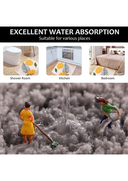 Siye-4 40X60CM Inyahome Yapraklar Banyo Halıları Kaymaz Yumuşak Mikrofiber Banyo Paspası Ekstra Yumuşak Su Emici Makinede Yıkanabilir Duş Zemin Halısı (Yurt Dışından) modelleri