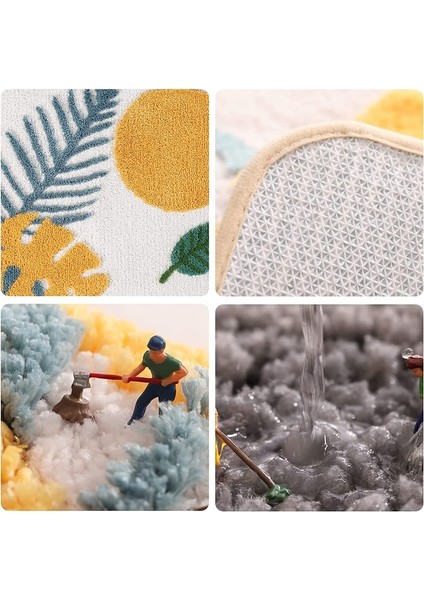 Siye-4 40X60CM Inyahome Yapraklar Banyo Halıları Kaymaz Yumuşak Mikrofiber Banyo Paspası Ekstra Yumuşak Su Emici Makinede Yıkanabilir Duş Zemin Halısı (Yurt Dışından) fırsatları