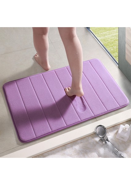 No.08 60*40 cm Banyo Paspas Mercan Polar Banyo Halısı Yıkanabilir Su Emme Kaymaz Bellek Köpük Emici Halı Tuvalet Zemin Mat (Yurt Dışından)