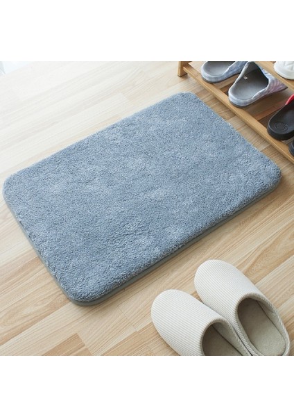 Mikro Mavi Gri 40X60 cm Inyahome Shaggy Kalın Banyo Paspasları Makine Yıkama Kuru Banyo Paspasları Banyo Için Peluş Emici Banyo Halıları ve Paspaslar Kaymaz (Yurt Dışından)