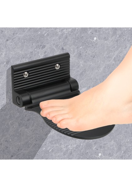 Tabure Siyah Duş Tabure Ayakkabı Parlatıcı Pedal Banyo Dinlenme Kaidesi Katlanır Donanım Siyah/gümüş Kaymaz Ayak Dayama Alüminyum Alaşımlı (Yurt Dışından)