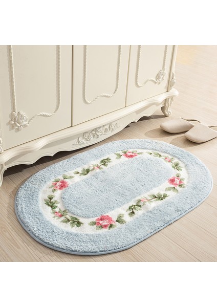 Tuoyuan Pembe Yaklaşık 60X90 cm Yumuşak Su Emme Zemin Mat Kaymaz Banyo Kapısı Mat Oval Şekil Banyo Paspas 40*60/50*80/45*120 cm Ev Dekor Zemin Halı Halı (Yurt Dışından)