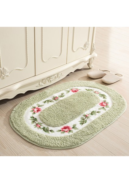 Tuoyuan Pembe Yaklaşık 60X90 cm Yumuşak Su Emme Zemin Mat Kaymaz Banyo Kapısı Mat Oval Şekil Banyo Paspas 40*60/50*80/45*120 cm Ev Dekor Zemin Halı Halı (Yurt Dışından)