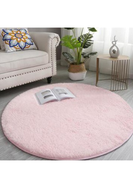 Pembe 60CM Kaymaz Kabarık Halı Modern Ev Dekor Peluş Büyük Shaggy Kilim Paspaslar Kanepe Oturma Yatak Odası Başucu Mat Balkon Halıları (Yurt Dışından)
