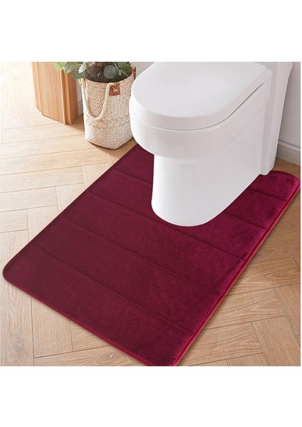 Şarap Kırmızı Ev Yavaş Ribaund U Şekilli Su Emici Paspaslar Banyo Tuvalet Paspasları Mutfak Paspasları Tuvalet Zemin Mat Tuvalet Dekor Aksesuarları (Yurt Dışından) fırsatları
