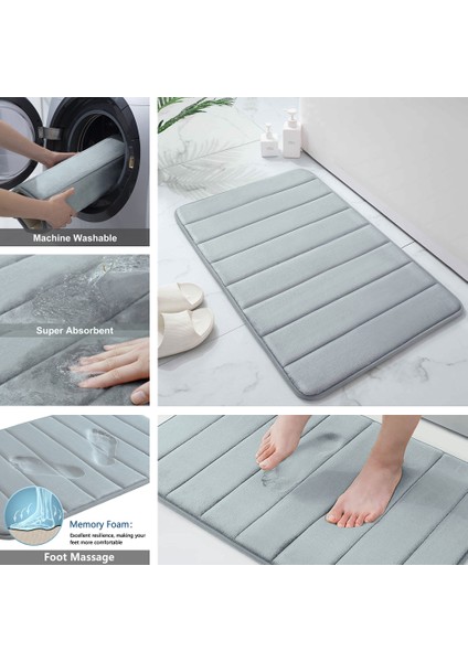 Kahverengi 400 mm x 600 mm Ev Banyo Paspas Mercan Polar Banyo Halı Su Emme Kaymaz Bellek Köpük Emici Yıkanabilir Halı Tuvalet Zemin Mat (Yurt Dışından) modelleri