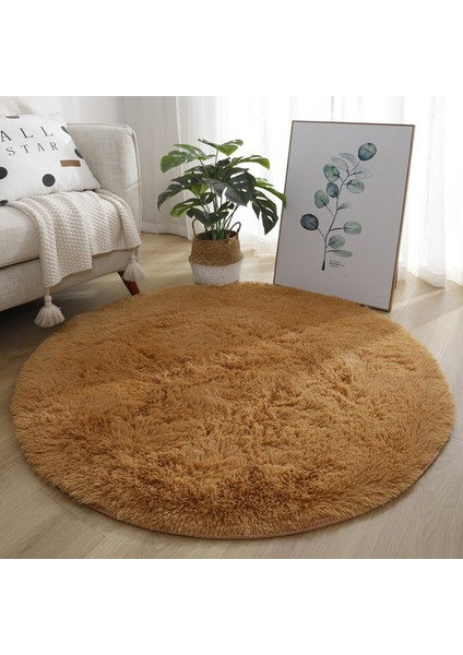 Haki 80 cm Kaymaz Kabarık Halı Modern Ev Dekor Peluş Büyük Tüylü Halı Paspaslar Kanepe Oturma Yatak Odası Başucu Mat Balkon Halıları (Yurt Dışından)