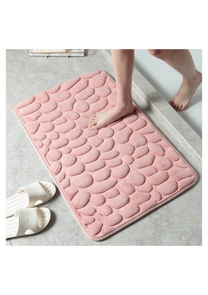 Kahve 40X60 Ev Banyo Paspas Kaymaz Çakıl Halı Emici Lavabo Yatak Odası Zemin Tuvalet Bellek Köpük Yıkanabilir Halı Banyo Dekor Mat. (Yurt Dışından)