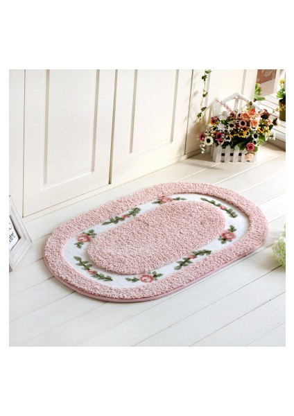 Tuoyuan Pembe Yaklaşık 70X140 cm 6 Boyutları Kare Paspas Zemin Halı Oturma Odası Yatak Odası Koridor Su Emme Kaymaz Banyo Paspas Tuvalet Halı Ayak Pedi (Yurt Dışından)