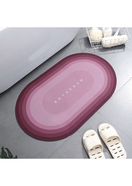 C-Kırmızı 40X60CM Süper Emici Banyo Halısı Kaymaz Banyo Paspası Anında Kuruyan Banyo Paspası Zemin Halısı Ev Duş Geçirmez Kaymaz Banyo Paspasları (Yurt Dışından)