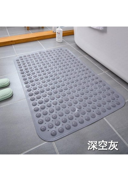 Gri 40X100 cm 1 Pc Banyo Paspasları Kendinden Emişli Silikon Paspaslar Pvc Dikdörtgen Banyo Artefakt Ayak Masaj Minderi Taban Kaymaz Duş Odası Paspasları (Yurt Dışından)