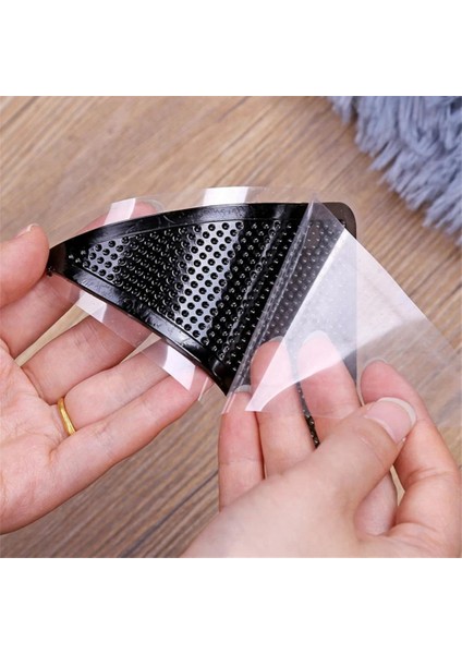 105X105MM 5 Stil Üçgen Yıkanabilir Yeniden Kullanılabilir Halı Tutucu Anti-Skid Kauçuk Mat Kaymaz Yama Bandı Fayans Zeminler Halılar Köşeler Ped 8 Adet (Yurt Dışından) modelleri