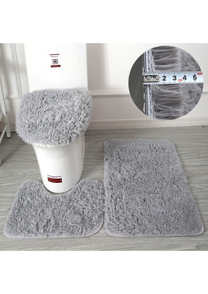Mor 3 Set Banyo Banyo Paspas Seti Yumuşak Kaymaz Mat Banyo Halısı Emici Duş Halıları Tuvalet Ayak Mat Odası Mat Paspas (Yurt Dışından) fırsatları