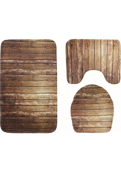 T 45 mm x 75 mm 3 Parça Set Mermer Zemin Mat Paspas Banyo Halı Su Geçirmez Banyo Halıları Klozet Kapağı Kat Mat Banyo Dekor (Yurt Dışından)