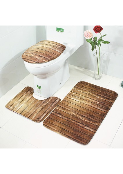 T 45 mm x 75 mm 3 Parça Set Mermer Zemin Mat Paspas Banyo Halı Su Geçirmez Banyo Halıları Klozet Kapağı Kat Mat Banyo Dekor (Yurt Dışından) indirimleri