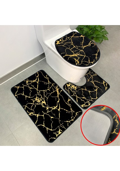 Pembe 2 Adet Kabarık Sahte Kıllar Banyo Paspas Seti Yaldız Baskılı Banyo Halıları Tuvalet Çıtası Kaymaz Dikdörtgen Halı 50*80 U Şekli 50*40 cm (Yurt Dışından) fırsatları