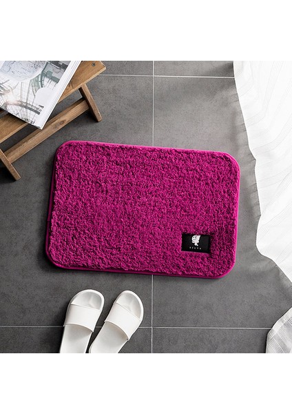 Gül Kırmızı 500 mm x 800 mm Kapalı Banyo Halısı Kaymaz Set Emici Kir Toplayıcı Dikdörtgen Paspaslar Ayaklar Yumuşak Mikrofiber Ev Halı Kaymaz Banyo Paspası (Yurt Dışından)