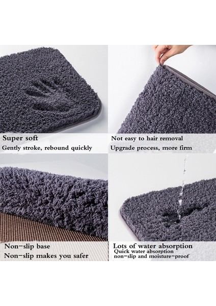 Gül Kırmızı 500 mm x 800 mm Kapalı Banyo Halısı Kaymaz Set Emici Kir Toplayıcı Dikdörtgen Paspaslar Ayaklar Yumuşak Mikrofiber Ev Halı Kaymaz Banyo Paspası (Yurt Dışından) indirimleri