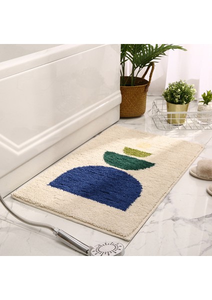 01 50X80CM Modern Soyut Sanat Mikrofiber Banyo Paspas Akın Banyo Halısı Dekoratif Halı Kaymaz Emici Duş Kapı Mat Ayak Pedi (Yurt Dışından)