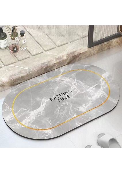 A19 50-80 cm Banyo Emici Ped Halı Oval Diatom Çamur Su Emici Banyo Paspas Hızlı Kuruyan Kaymaz Tuvalet Paspaslar Mutfak Kapı (Yurt Dışından)