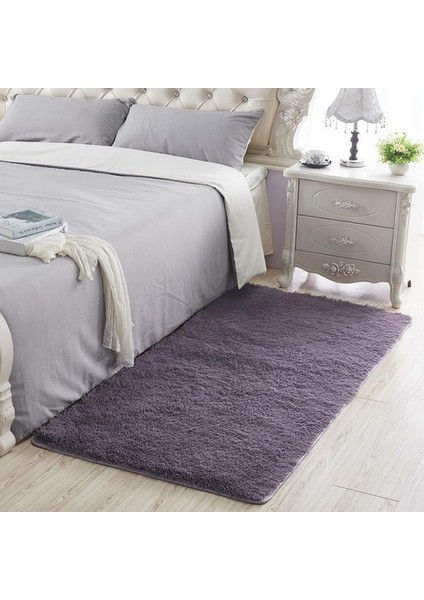 Gri Mor Yaklaşık 80X160 cm Yüksek Kaliteli Büyük Boy Banyo Halısı Zemin Halı Yatak Odası Mutfak Banyo Paspas Kanepe Halı 1 Adet Dikdörtgen Katı Banyo Paspas Antre Halı (Yurt Dışından)