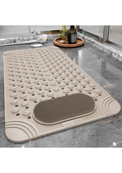 Bej 50X80 cm Kaymaz Küvet Paspas Pvc Emniyet Duşu Drenaj Deliği ile Banyo Paspas Yaratıcı Masaj Ayak Mat Temizlemesi Kolay Banyo Aksesuarları (Yurt Dışından) fiyatları