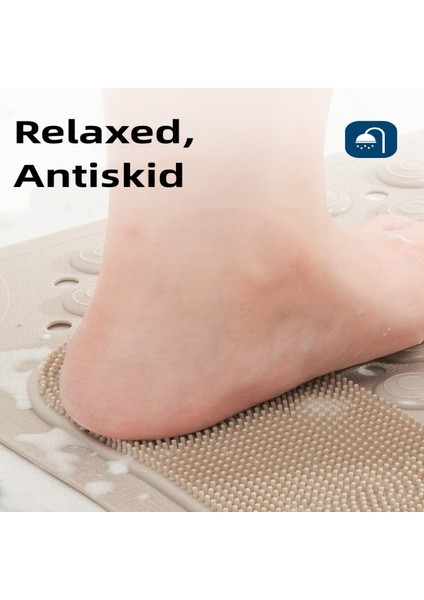 Bej 50X80 cm Kaymaz Küvet Paspas Pvc Emniyet Duşu Drenaj Deliği ile Banyo Paspas Yaratıcı Masaj Ayak Mat Temizlemesi Kolay Banyo Aksesuarları (Yurt Dışından) fırsatları