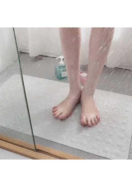Mavi Banyo Paspası 400MM x 700MM 1pc Kauçuk Banyo Kaymaz Mat Emniyet Duşu Kaymaz Banyo Paspası Yumuşak Büyük Kaymaz Mat Vantuzlu Taşınabilir Banyo Paspası (Yurt Dışından)
