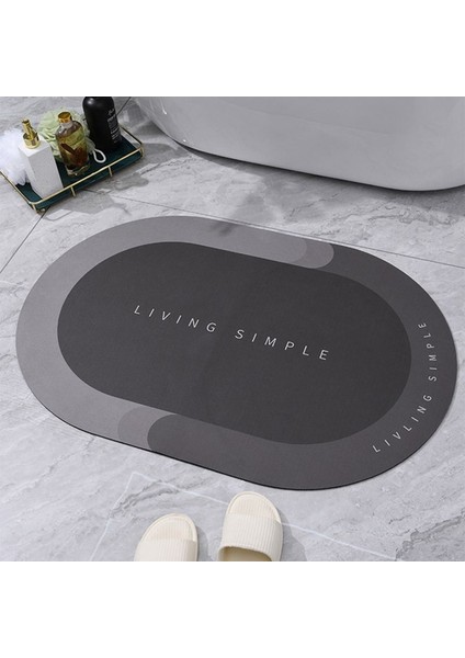 Oval-A 40X60 cm Emici Banyo Paspas Çabuk Kuruyan Banyo Halısı Kaymaz Paspaslar Giriş Paspas Nappa Deri Mat Halı Alfombras Para Baño Ev (Yurt Dışından)