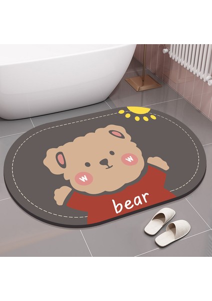 Oval 5 400MMX600MM Sevimli Karikatür Banyo Emici Ped Halı Oval Diatom Çamur Su Emici Banyo Paspas Hızlı Kuruyan Kaymaz Tuvalet Paspaslar (Yurt Dışından) fırsatları