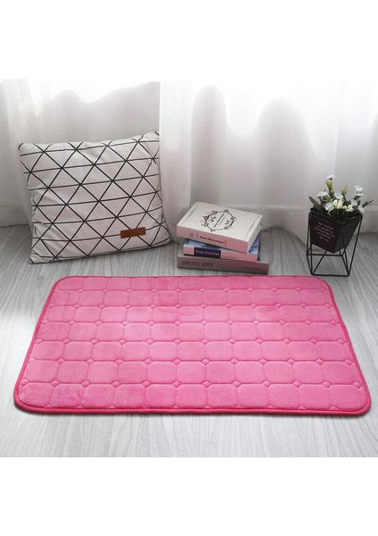 Gül Kırmızı 80X120 cm Mercan Polar Halı Kaymaz Banyo Paspas Banyo Halı Duş Odası Paspas Bellek Köpük Emici Zemin Mat Kilim Ev Için (Yurt Dışından)