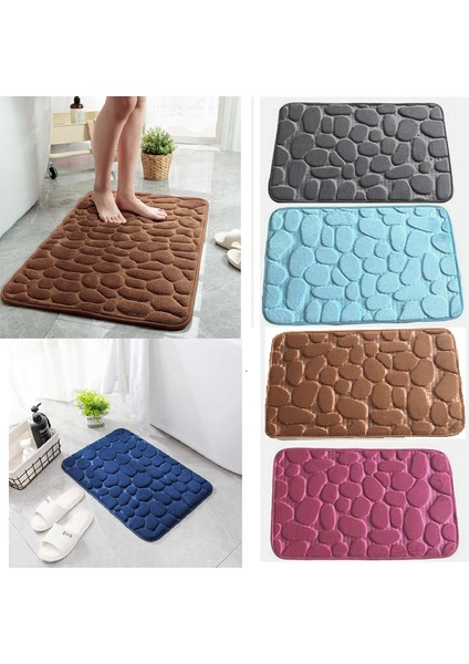 Kahverengi 40-60 cm Ev Banyo Paspas Mercan Polar Banyo Halısı Su Emme Kaymaz Bellek Köpük Emici Yıkanabilir Halı Tuvalet Zemin Mat (Yurt Dışından) fiyatları