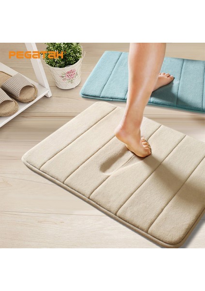 Çikolata 40 cm x 60 cm Ev Banyo Paspas Kaymaz Banyo Bellek Köpük Su Emici Mat Odası Halı Yumuşak Mercan Polar Yıkanabilir Halı Tuvalet Zemin Dekor (Yurt Dışından) fiyatları