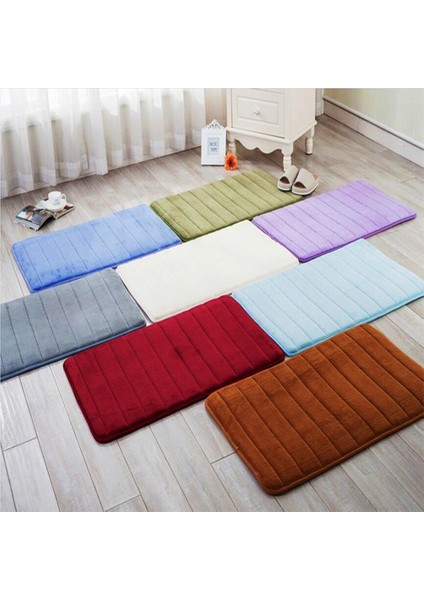 Çikolata 40 cm x 60 cm Ev Banyo Paspas Kaymaz Banyo Bellek Köpük Su Emici Mat Odası Halı Yumuşak Mercan Polar Yıkanabilir Halı Tuvalet Zemin Dekor (Yurt Dışından) modelleri