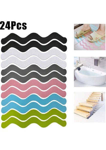 Gri 24 Adet Kaymaz Şeritler Duş Çıkartmaları Banyo Güvenlik Şeritleri Kaymaz Şeritler Ped Çıkartmalar Küvetler Duşlar Merdiven Zeminler (Yurt Dışından) fiyatları