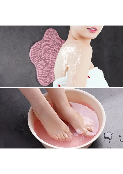Stil 4 Göl Mavisi Gösterildiği Gibi Silikon Banyo Ayak Masaj Yastığı Mat Duş Sırt Masaj Yastığı Fırça Vantuz Banyo Kaymaz Banyo Paspası Anti Patinaj Pedi (Yurt Dışından) modelleri