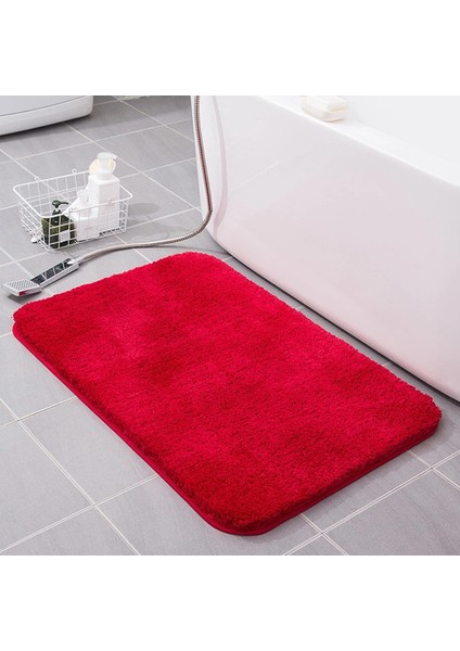Kırmızı 60X90 cm Mikrofiber Banyo Paspas Süper Emici Banyo Halıları Kilim Küvet Zemin Mat Paspas Duş Odası Tuvalet Banyo Paspas 4 Boyutu (Yurt Dışından)