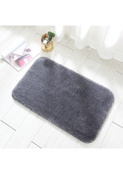 Koyu Gri 50X80 cm Shaggy Kalın Banyo Paspas Düz Renk Banyo Halıları Tuvalet Paspas Zemin Halıları Küvet Lavabo Yanında Mikrofiber Duş Odası Pedi (Yurt Dışından)