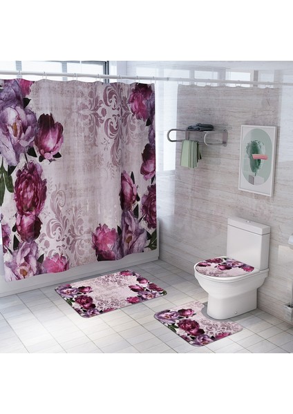 Duş Perdesi-2 Resim Olarak Göster Banyo Halı Halısı Banyo Paspas ve Duş Perdesi Seti Banyo Tuvalet Halısı Banyo Paspasları Ev Dekor Duş Zemin Ayak Halısı Banyo Paspasları (Yurt Dışından) fiyatları