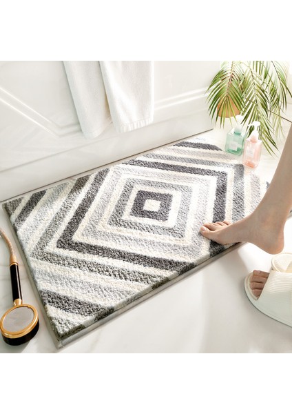 Yeşil 50X80 cm Basit Geometrik Banyo Kaymaz Mat Mikrofiber Akın Banyo Paspas Kalın Peluş Banyo Halısı Emici Kaymaz Ayak Mat Paspas (Yurt Dışından) modelleri