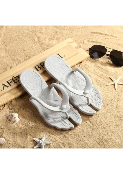 Gri M 37-38 cm Ayak Için Uygundur Seyahat Taşınabilir Katlanır Terlik Deniz Kenarı Tatil Kaymaz Plaj Ayakkabıları Yüzme Terlikleri Açık Hava Sandaletleri Dış Mekan Temel Ayakkabılar (Yurt Dışından)