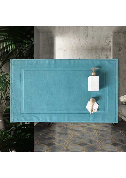 Göl Mavisi 50X80 cm 1 Adet Türk Lüks Banyo Paspas Pamuk Yumuşak Büyük Boy Banyo Havlusu Giriş Paspas Topraklama Paspaslar Karşılama Paspas (Yurt Dışından)