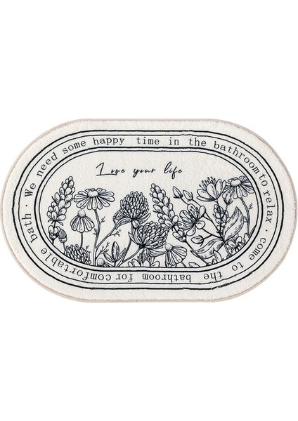 FYR05 40X60 cm Banyo Paspas Kaymaz Ins Tarzı Paspas Emici Halılar Giriş Paspasları Balkon Sundurma Alan Kilim Oturma Odası Banyo Paspas (Yurt Dışından)